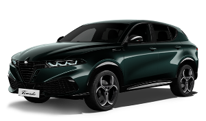 Dark green SUV car angled left, badge on front grille.