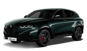 Dark green Alfa Romeo Tonale SUV in side view.