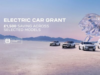 E-308 & E-408 JOIN OTHER PEUGEOT MODELS ALREADY ELIGIBLE FOR £1,500 ELECTRIC CAR GRANT
