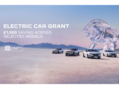 PEUGEOT ANNOUNCES FIRST MODELS ELIGIBLE FOR £1,500 ELECTRIC CAR GRANT
