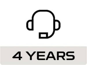 Icon of a headset above 4 Years text.