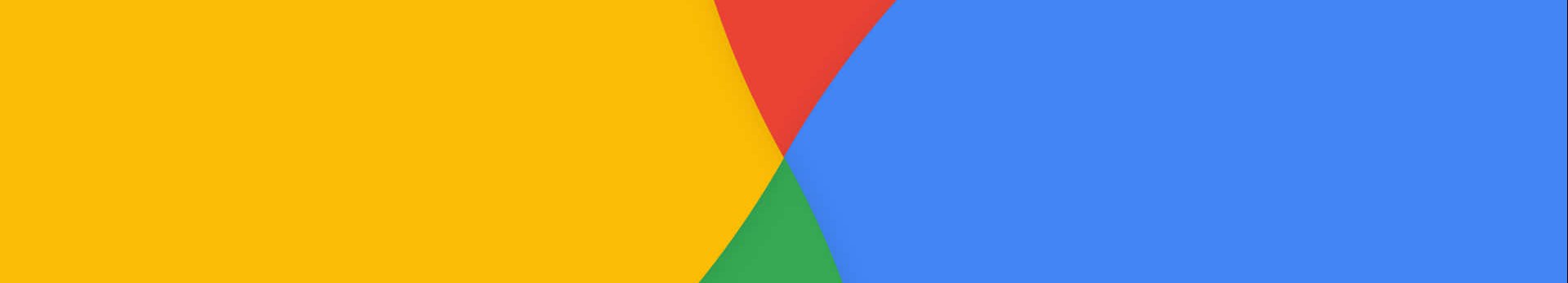 Intersecting curved shapes in yellow, red, blue, and green.