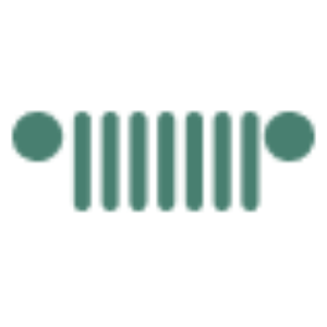 Icon of a vintage car grille and headlights in green silhouette.