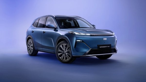 Blue SUV car, front and side view, with modern design and sleek bodywork.